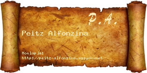 Peitz Alfonzina névjegykártya